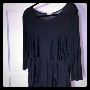 Nuggles Maxi Black Ruffle Dress